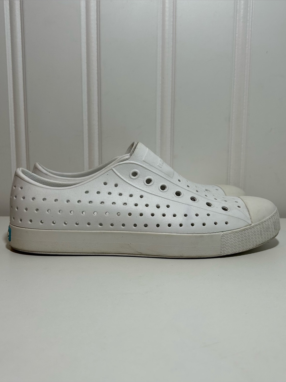 Native Jefferson Men's White Slip-On Perforated Casual Sneakers